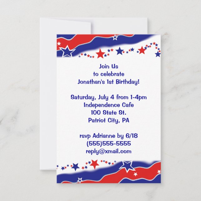 Convite Bandeira dos Estados Unidos (Frente)