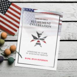 Convite Bandeira dos EUA | Cruz de Malta Thin Red Line | B