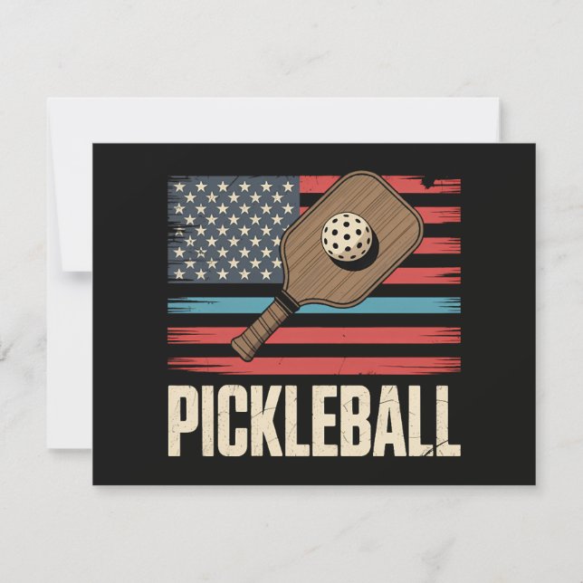 Convite Bandeira dos EUA de Pickleball (Frente)