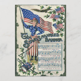 Convite Bandeira Estrelada da Senhora Liberdade Americana