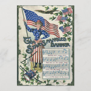 Convite Bandeira Estrelada da Senhora Liberdade Americana