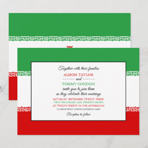 Convite Bandeira Iraniana, Casamento com Bandeira do Irã