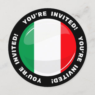 Convite Bandeira Italiana Redonda Glossy