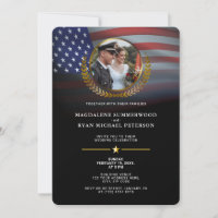 Bandeira Militar Americana Patriótica e Casamento