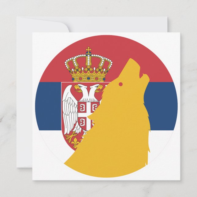 Convite Bandeira Nacional Sérvia Wolf (Frente)