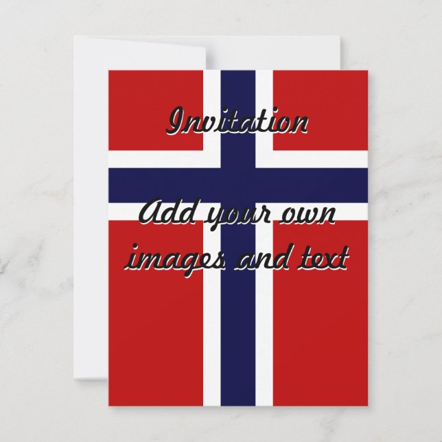 Convite Bandeira norueguesa - Kongeriket Norge - Norsk Fla (Frente)