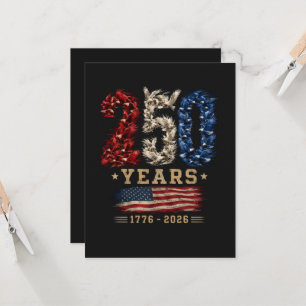 Convite Bandeira Patriótica Águia Americana 250 Anos