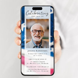 Convite Bandeira Patriótica Vet Foto Funeral do Evento Dig