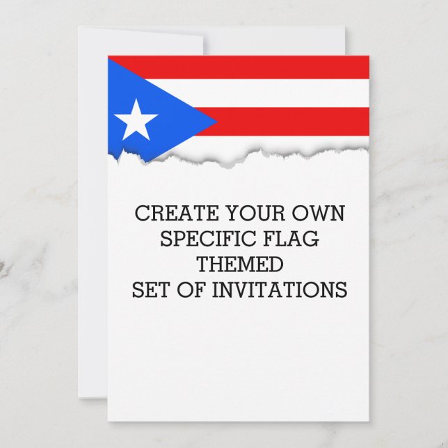 Convite Bandeira porto-riquenha clássica (Frente)
