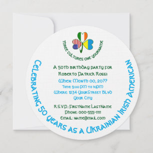 Convite Bandeira Shamrock Pessoal Americano Irlandês Ucran