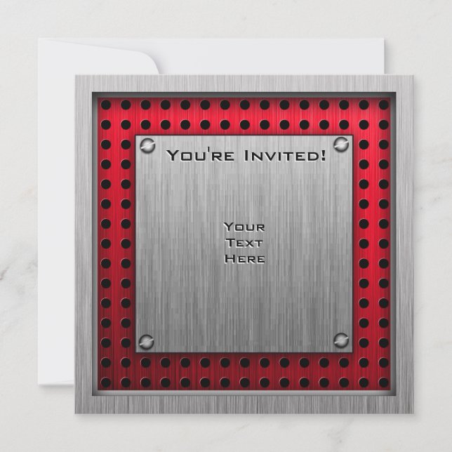 Convite Bandeira Verificada; aspecto em alumínio escovado (Frente)