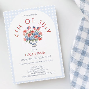 Convite Bandeira Vermelha, Branca e Azul Festa de Verão do