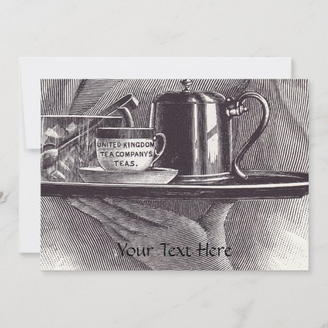 Convite Bandeja de chá de vinheta (Frente)