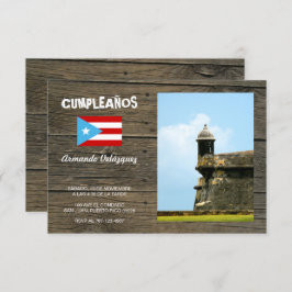 Convite Bandera Celeste Puerto Rico Cumpleanos Invitacion