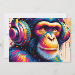 Convite Banksy DJ Monkey Gorilla Chimp Art Impressão