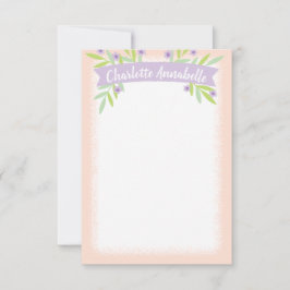 Convite Banner Floral Rosa e Lilac