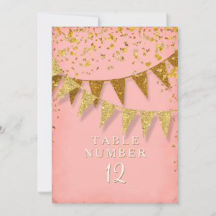 Convite Banner Moderno do Pennant w Glitter Caindo Confett