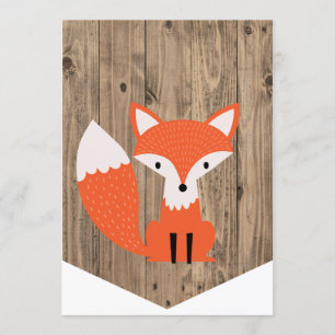 Convite Banner Woodland Fox de primeiro aniversario de Alt