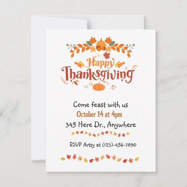 Convite Banquete de Ação de Graças (Frente)