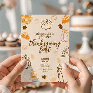 Convite Banquete de Ação de Graças outono