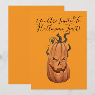 Convite Banquete de Halloween Jack-o-Lantern