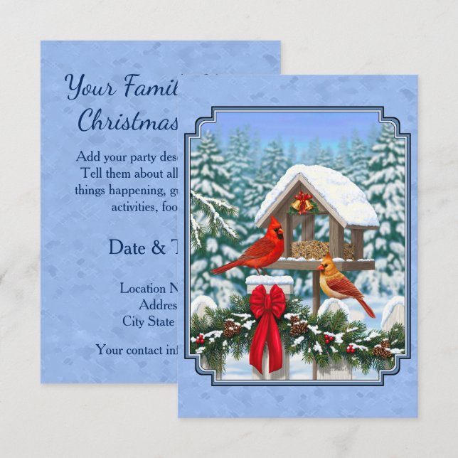 Convite Banquete de Natal dos Cardinals Azul (Frente/Verso)
