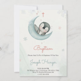 Convite Baptism invitation in cute animal pastel theme 