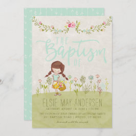 CONVITE BAPTISM LDS | Bonito Garota Floral