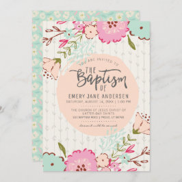 CONVITE BAPTISM LDS | Elegante Chic Floral Girl