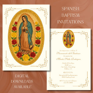 CONVITE BAPTISMO ESPANHOL GUADALUPE CHRISTENS