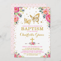 Baptismo floral da borboleta da aguarela feminino