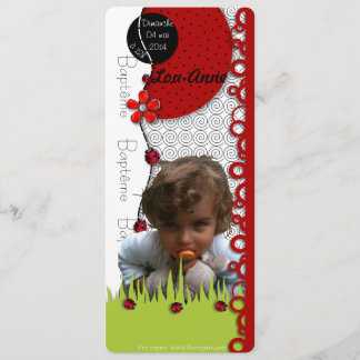 Convite baptismo joaninha Lou-Anne com fotografia