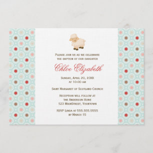 Convite Baptismo pequeno do cordeiro