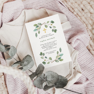 Convite Baptismo transversal simples das hortaliças e do