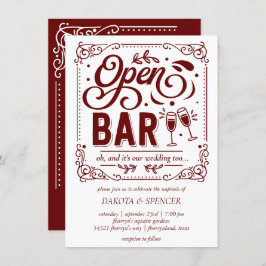 Convite Bar Aberto (e Casamento) | Micro Vermelho e Branco