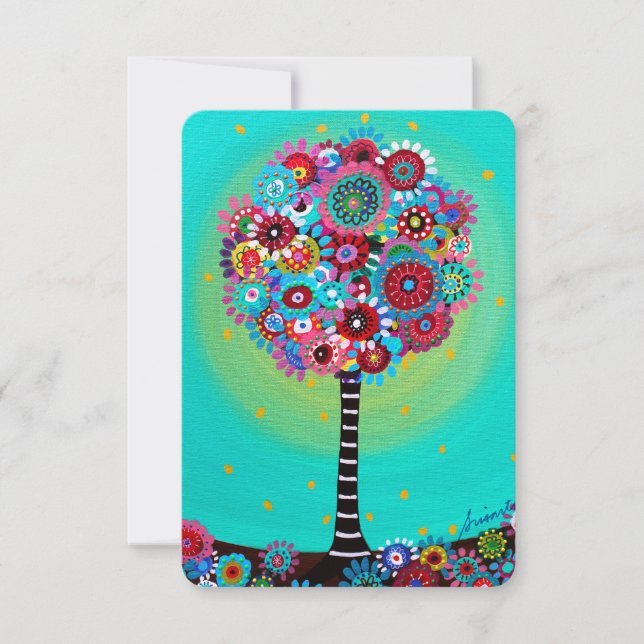 Convite Bar Bat Mitzvah RSVP Card Tree of Life (Frente)