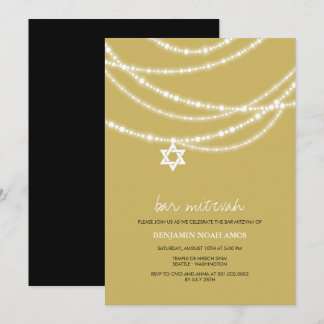 Convite Bar / Bat Mitzvah Sparkles Star De David Conite