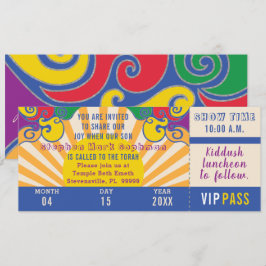 Convite BAR BM ou Bilhete Mitzvah Hippie Bat