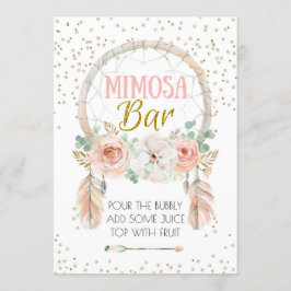 Convite Bar Boho Dream-Catcher Mimosa - Sinal 5x7"