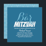 Convite Bar Branco Geométrico Azul Mitzvah<br><div class="desc">Convites à Celebração Judaica - Bar Mitzvah Convites Geométricos</div>