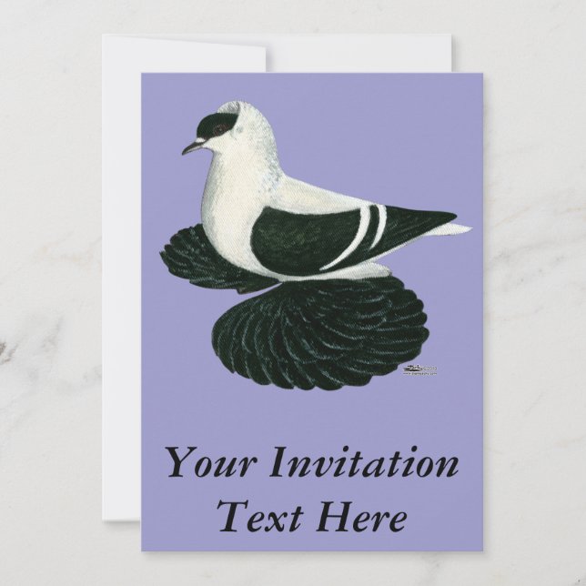 Convite Bar Branco Negro Swallow Pigeon Saxon (Frente)