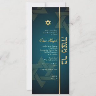 Convite Bar Clássico PixDezines Mitzvah/diy teal/gold