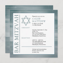 Bar de Aquarela Azul Mitzvah