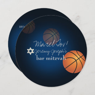 Convite Bar de Basquete PixDezines Mitzvah/cor de cor