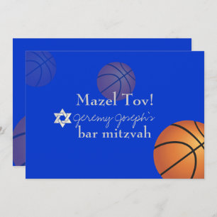 Convite Bar de basquete PixDezines para ✡ Mitzvah/cor de c