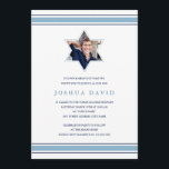 Convite Bar de brilho Mitzvah da estrela<br><div class="desc">Design listrado moderno de Mitzvah do bar por Shelby Allison. Personalize estes convida com seus texto e foto.</div>