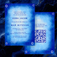 Bar de Código QR Personalizado de Cor da Água Azul