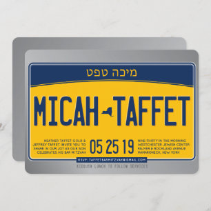 Convite BAR DE DESIGN PERSONALIZADO Mitzvah Nova York Plac
