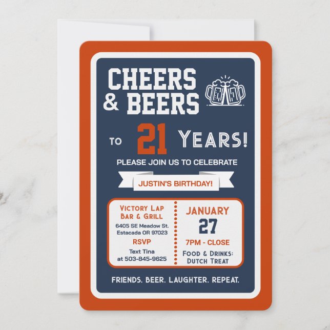 Convite Bar de Esportes Aniversário Com Brindes e Cervejas (Frente)