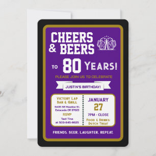 Convite Bar de Esportes Aniversário de 80 Anos de Cheers e